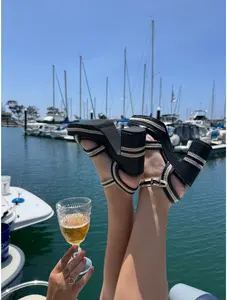 Adelaide Raffia Platform Heel with Ankle Strap