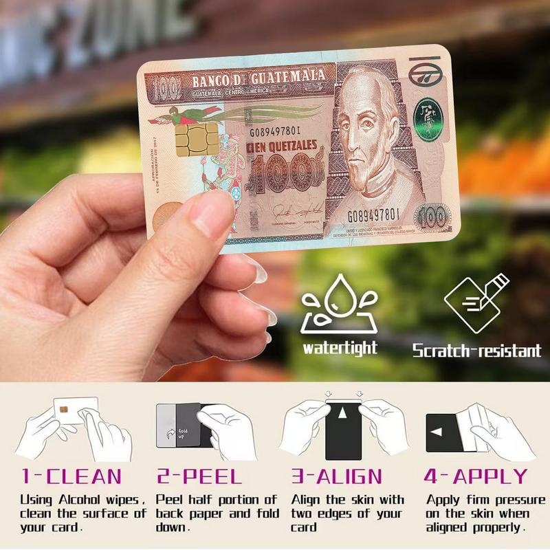 todos los Quetzales 2PC Holographic Credit Card Skin & Debit Card, Trolley & Gym Stickers for Small Chip