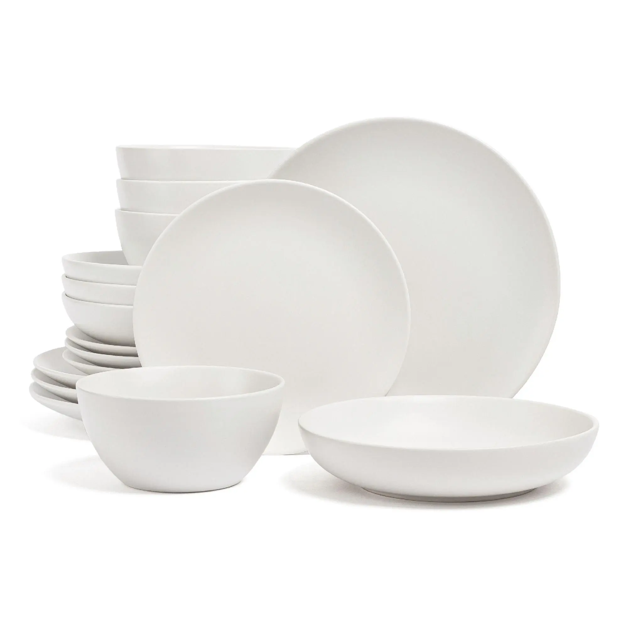 over&back Coupe 16-Piece Semi-Matte Stoneware Dinnerware Set