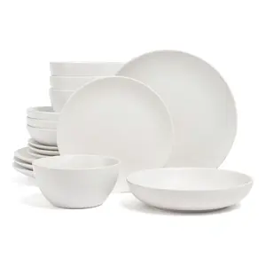 over&back Coupe 16-Piece Semi-Matte Stoneware Dinnerware Set