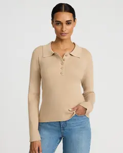 Express Fitted Novelty Button Sweater Polo