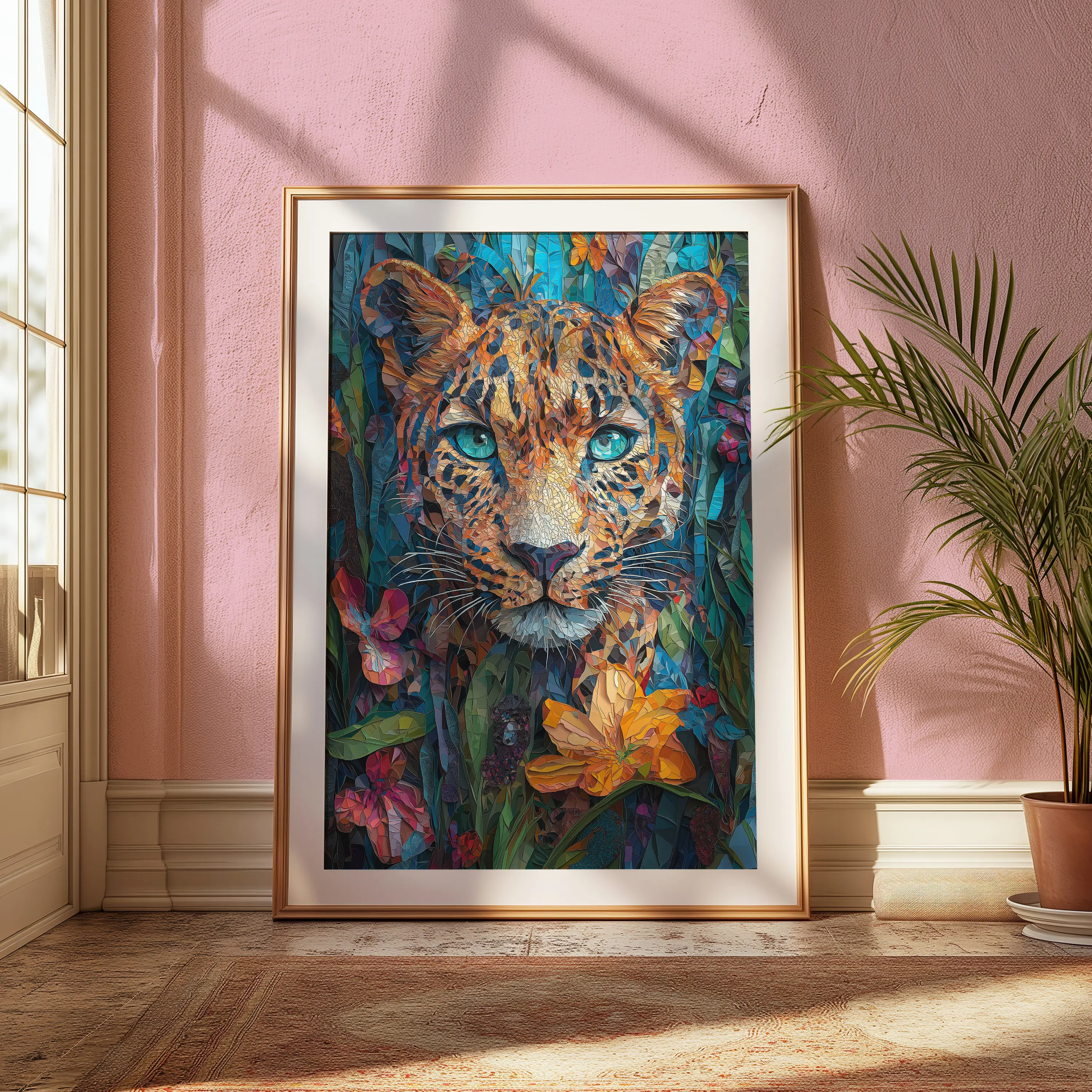 Abstract Tiger Print, Poster Wall Art , Bold Tiger Floral Wall Art, Summer Home Decor, Spring Art Home Decor, Brighten up any room