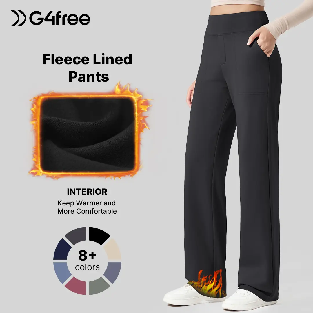 G4Free Fleece Lined Pants Women Wide Leg Sweatpants Women Warm Winter Pajamas Pants for Yoga Work Lounge Thermal Winter Bottom 29" Inseam Long Sleeve Loungewear G4Free Fleece Lined Pants Women Wide Leg Sweatpants Women Warm Winter Pajamas Pants for Yoga Work Lounge Thermal Winter Bottom 29" Inseam Long Sleeve Loungewear