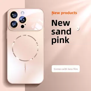 iP17AIR Phone Case Electroplated Thin Ring Magnetic 16PROMAX15PRO/14 Grey Protective Casing for Men Women Anti-drop Shockproof Smartphone Cellphone