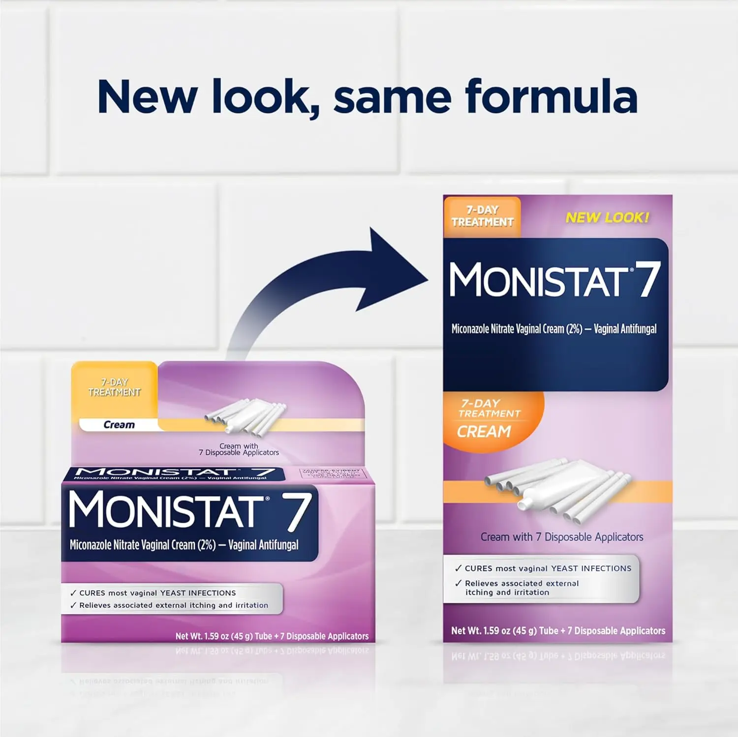 Monistat Women's 7-Day Yeast Infection Intimate Treatment Multi-Pack (2-Pack) - Includes Miconazole Cream Applications, Disposable Applicators by Prestige Consumer Healthcare