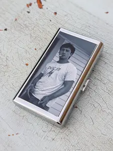 Hudson W.  Metal Cigarette Case | Dual-Panel Spring Clip Holder