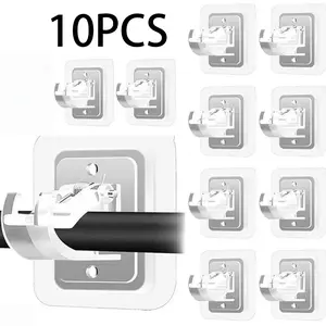 10PCS Curtain Rod Brackets with Clips,Transparent Drapery Hooks,Rod Hanging,Adjustable Rods Holder,Multipurposefor Curtain Rod Hooks for Livingroom Bathroom Kitchen Bedroom Toilet Apartment