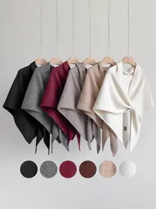Women's Solid Color Triangle Scarf Shawl, Winter Casual Soft Comfortable Wrap, Fashion Unique Accessory, Daily Wear, Warm and Cozy, Trendy Solid Shawl