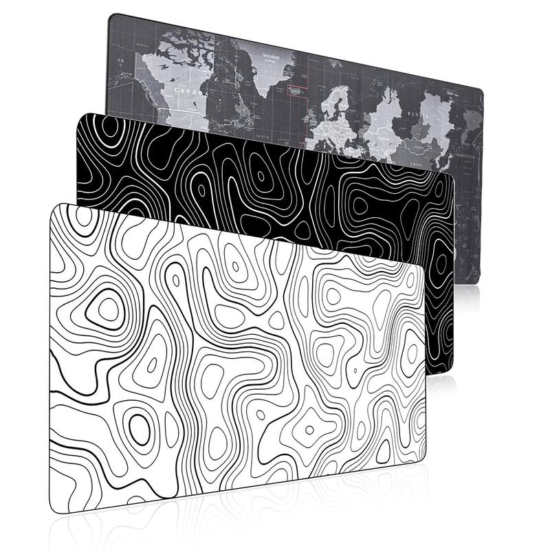 Extended Mouse Pad Large Size Mousepad for Gaming Office Home 80x30cm Black White Map