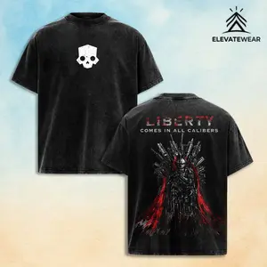 Helldivers 2 Washed Vintage Tee: Oversized Gaming Graphic T-shirt, Retro Unisex Streetwear for Men & Women