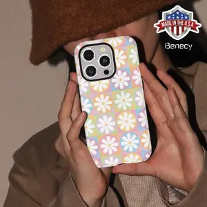 Vibrant Floral Artwork with a Plaid Design, This Adorable Two-In-One Film Case Offers Robust Protection with Its Tough, Dual-Layer Construction. for Iphone16, 17, Pro Max. an Ideal Birthday Or New Year Gift for Friends,  Compatible with Samsung Galaxy S25