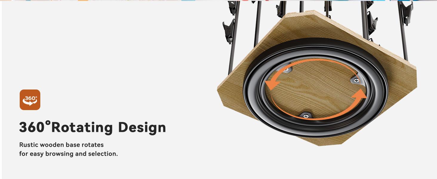 MOVATEK 360° Rotating Wooden Snack Stand | 5-Tier Candy Display 40 Clips Snack Organizer| Rack for Concession Stand Countertop Snack Stand Party | Sturdy base | With Message Board | MOVATEK 360° Rotating Wooden Snack Stand | 5-Tier Candy Display 40 Clips Snack Organizer| Rack for Concession Stand Countertop Snack Stand Party | Sturdy base | With Message Board |