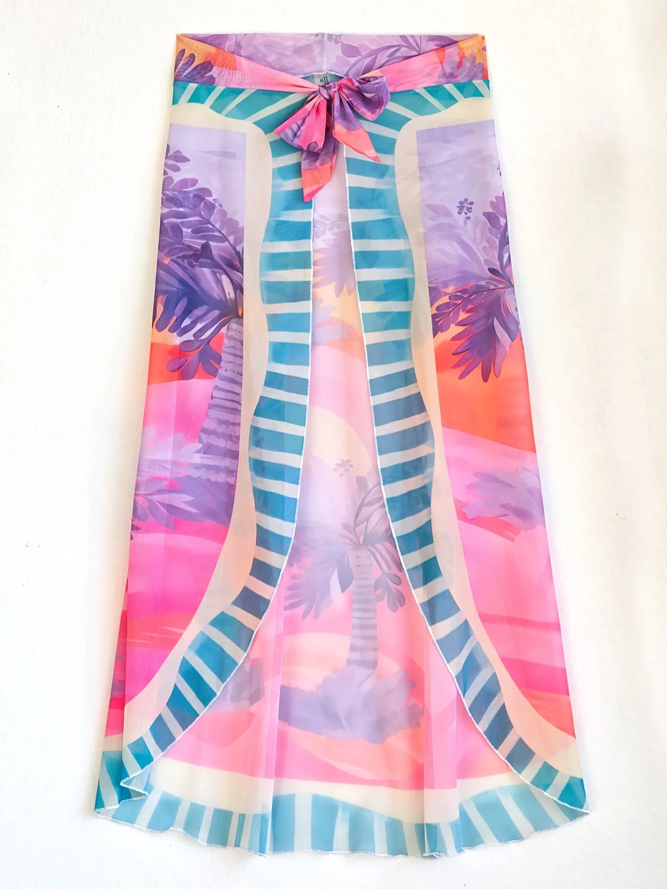 Womens Swimwear Cover Up Skirt  Summer Beach Long Sarong Swimsuit Floral Pareo Bikini Wrap Skirt Bathing Suit