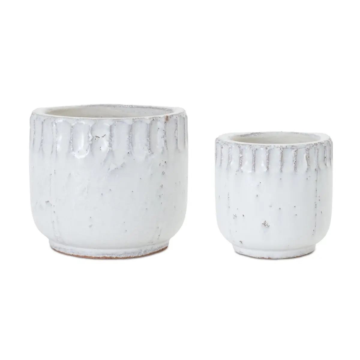 Melrose International 88626DS Distressed Terra Cotta Planter - Set of 2, Room Decor, Rustic