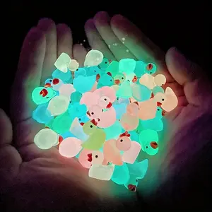 Mini Resin Duck Ornament, 10/50/100pcs Luminous Duck Decoration, Glow in The Dark Garden Decoration, Garden Miniatures for Home Garden Decoration, Garden Accessories