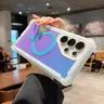 for Samsung Galaxy S26 S25 S24 S23 S22 Ultra Plus Magnetic Magsafe Smartphone Case, Shockproof Cellphone Protector with Color-Changing Laser Dazzling Effect, Wireless Charging Handheld Phone Accessories (Mother's Day Gift for Her)#SummerVibes tiktokshopba