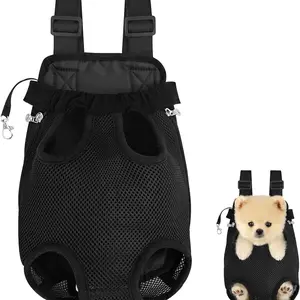 Dog Backpack Carrier, Adjustable Pet Front Carriers, Legs Out Carrying Sling Travel Bag for Small Medium Dogs 7-11 Lbs, Soft Wearable Puppy Chest Carry Backpacks for Walking/Hiking/Camping