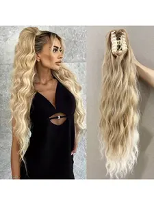 26-inch clamp-style water ripple ponytail wig - ultra-long wavy ponytail. Natural and fluffy. Easy to wear. High-end and stylish. Can be worn in an instant. Suitable for dates, daily occasions and parties.