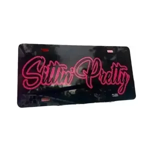 "Sittin' Pretty" Wildlife License Plate - Customizable Decorative Aluminum Car Tag - 12x6 Inch Wall Sign for Hunters - Pre-Drilled Easy Install