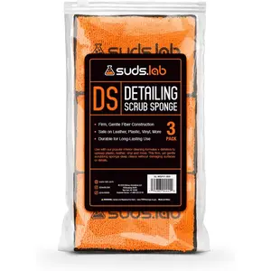 Microfiber Detailing Scrub Pad 3 Pack-Car Interior Cleaning & Detailing Microfiber Scrub Pads-Set of 3-Safe On Leather, Vinyl, Plastic, Etc.