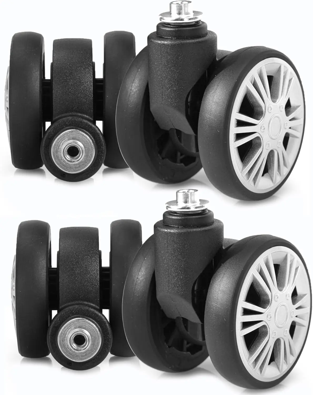 Luggage Wheels Replacement 4 count Suitcase Replacement Wheels Wear-Resistant Spinner Casters for  Suitcase Repair(ZLN-5,