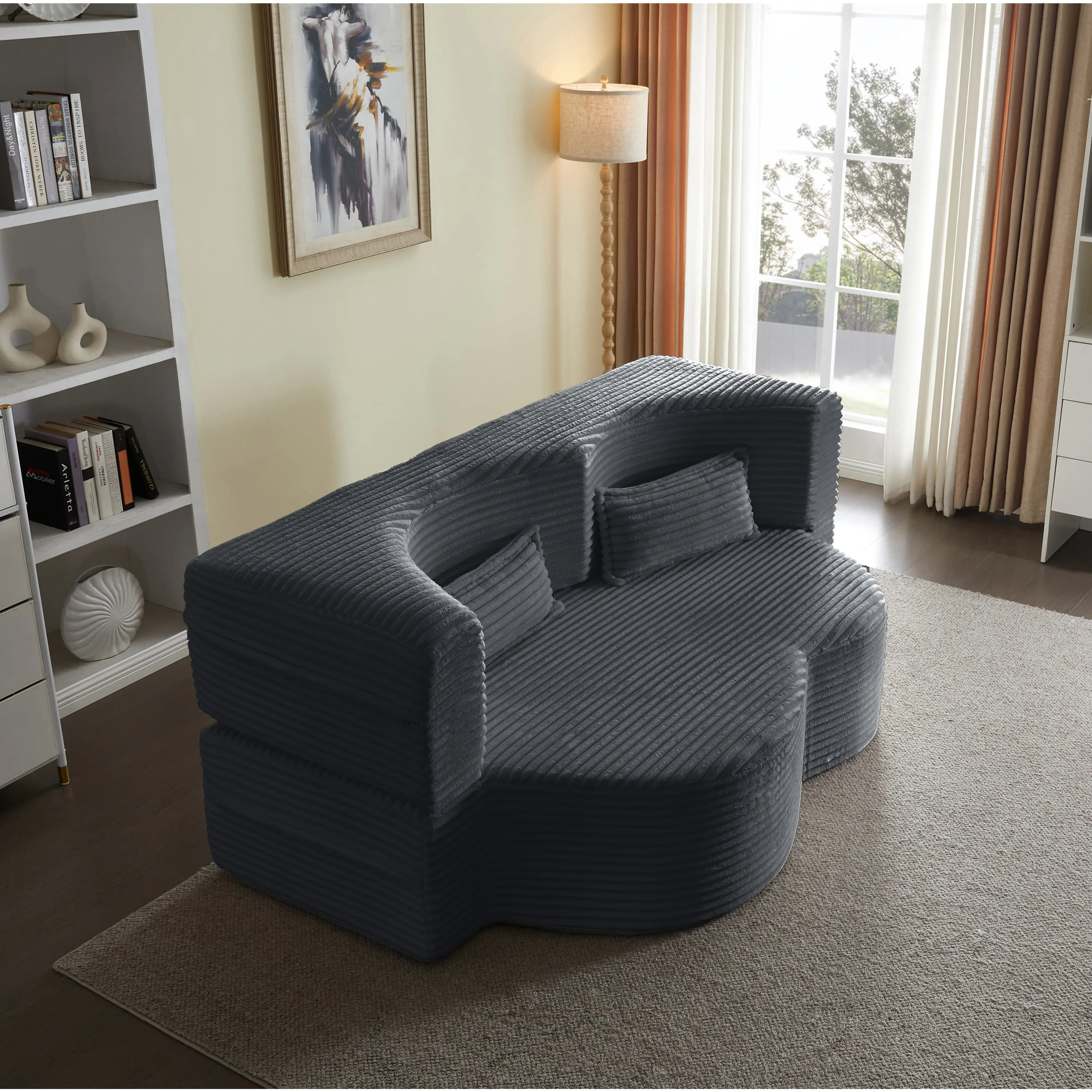 B- Dark Grey+Plush Corduroy (Full Size)