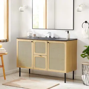 Chaucer 48" Single Sink Bathroom Vanity in Oak Black