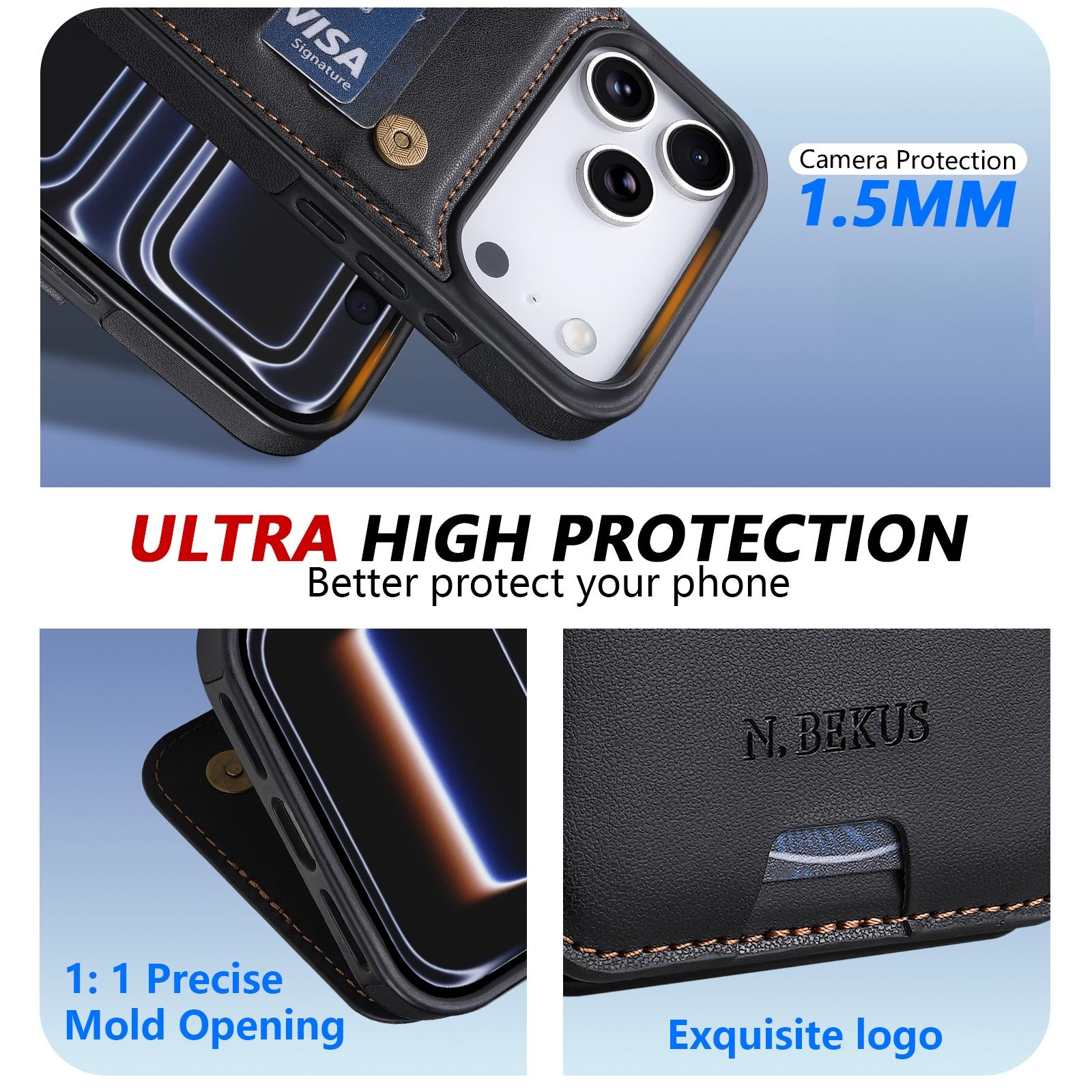 MagSafe Wallet Phone Case for iPhone 17 Air Pro Pro Max, 16/15/14 Plus Pro Pro Max, 13/12 Pro Pro Max & 11, 3-in-1 Faux Leather Flip Wallet Case with Card Holder Slots, RFID Blocking, Shockproof Protective Slim Folio Case with Stand for Men & Women