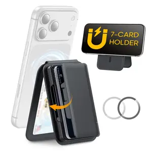 Vizvera for MagSafe Wallet Case for iPhone – RFID Blocking, 6–7 Cards, Adjustable Stand, Slim Magnetic Wallet