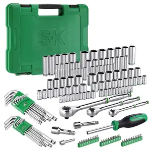 #SpringGlowUp SK Mechanics Tool Set, 1/4" & 3/8" & 1/2" Drive Socket with 216-P Ratchet, 149-Pack, SAE & Metric, SuperKrome Finish, with Storage Suitcase