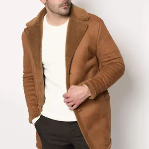 Men's Sherpa Lined Winter Coat Caramel Brown
