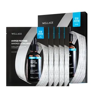 Wellage Hyper Peptide Bandage Lifting Mask 5ea  | Botulinum, Peptide, Hyaluronic Acid Sheet Mask, Pore Control, Pore Tightening, Korean Skincare