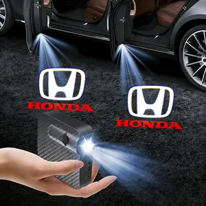 2PCS For Honda CR-V Car Door Projection Lamp Laser Light New Crystal City Welcome Light Modified Decorative Ambient Light(Battery Not Included)