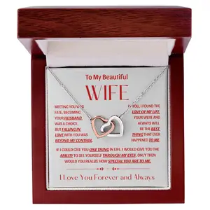 To My Daughter Interlocking Hearts Necklace - A Gift from Dad - IH04