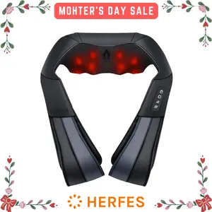 [Mother's Day Special] Back Neck Shoulder Massager with Heat - Shiatsu Massager Adjustable Intensity Daily Relaxing Gift For Her Plug-in Comfort Lightweight TikTokShopSpringGlowUp