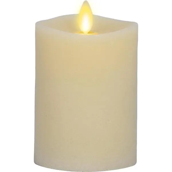 Luminara - Flameless LED Battery Operated Flickering Pillar Candles - Ivory - Pack of 1-3x4.5 - Realistic Moving Flame Real Wax Indoor/Outdoor Decor