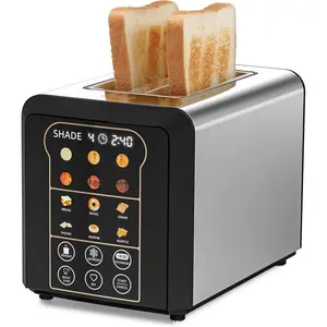 2 Slice Automatic Toaster,  Screen  Toaster with Digital Timer, 6 Bread Types, 6 Browning Levels, Reheat/Defrost, +10s Extend, Custom Memory Settings for , RV, Office