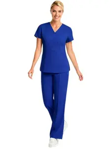 Split Two Piece Operating Room Nurse Uniform, Women's Short Sleeve Daily Medical Workwear