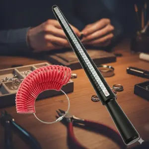 Professional Ring Sizer Kit, Finger Size Measuring Tool, Adjustable Ring Sizer, Jewelry Sizing Guide, Accurate Ring Size Measurement, Easy-to-Use Ring Mandrel, Portable Ring Size Gauge for Perfect Fit