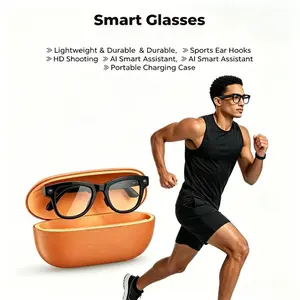 Smart Audio Glasses with 800w Camera, Dual Speakers Noise Cancellation, Ai Voice Assistant, Waterproof, Compatible with Bluetooth-compatible Phones