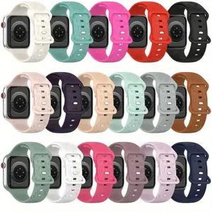 Silicone Watch Band (Band Only), Fashionable Watch Band for Women & Girls, Wearable Accessories Compatible with Apple Watch Series, Smart Watch Straps