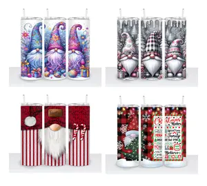 Christmas Gnomes Gnomes Choice - 20oz Tumbler Bottle Drinkware Lid Plastic   Xmas Tumbler