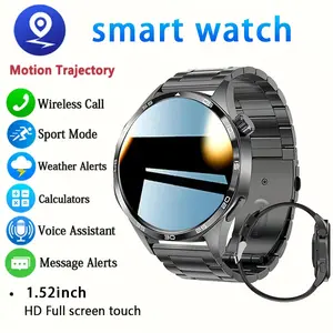 2025 New Watch 5 Pro Smartwatch for Men with GPS Movement Tracking, 3.89 cm HD Display with AI Voice Wireless NFC Smartwatch, 100+ Sports Modes, Outdoor Sports Watch, Compass Fitness Tracking