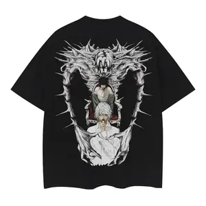 Death Note "Successor of L's Will, Near" Heavyweight Vintage Tee 100% Cotton OVERSIZED Anime T-shirt Menswear Top Casual Streetwear Black Baggy Tshirt Round Neck
