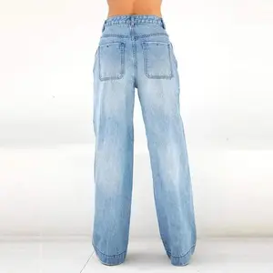 SweatpantJeansWomenStraightLegBoyfriendDenimPantsLowRiseBaggyWideLegJeansWomen'sLoosebikercomfortablecasual