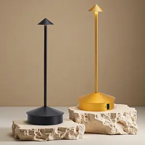 2pc LED Desk Lamp Set, Simple Style Creative Touch Control Three-Color Dimmable Night Light, Ideal for Hotel Bar Restaurant Table Decor