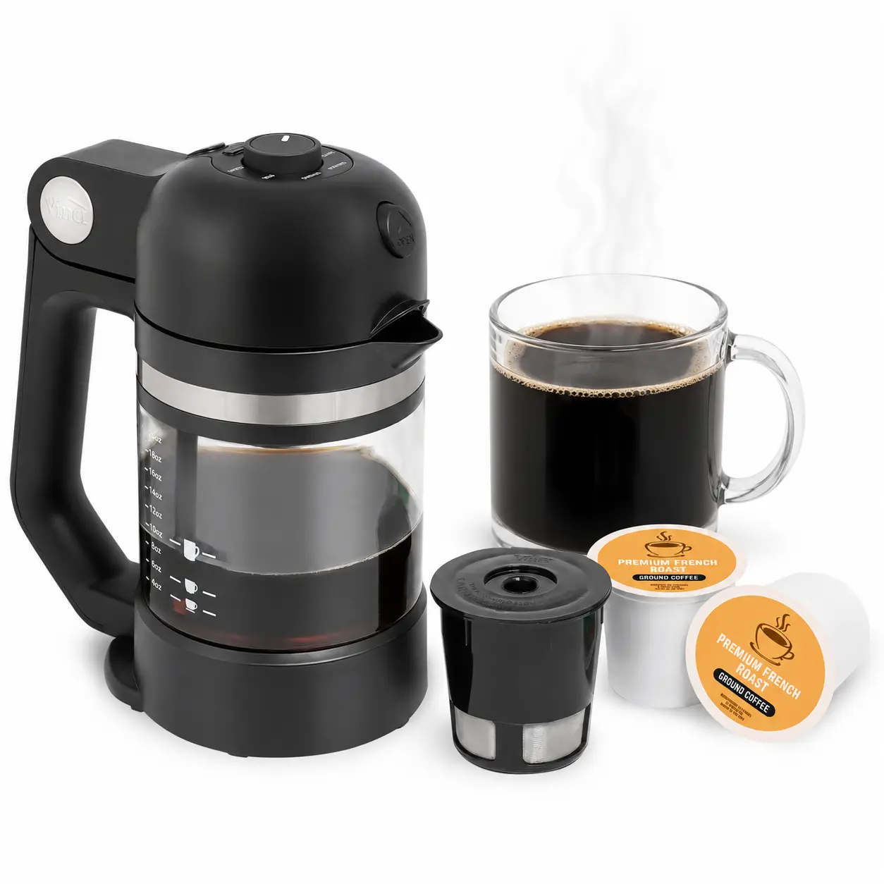 Vinci Micro Café Brewer for K-Cups - Portable and Reusable - Coffee ground coffee