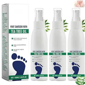 (3 bottles)Tea Tree Oil Foot Spray - Plantar Moisturizing Deodorant for Odor Control & Dry Feet Care, Natural Foot Sanitizer with Antifungal Properties,Ximonth Clear Foot Sanitizer Spray,for Foot & Shoe Freshness