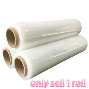 Transparent Industrial Strength Stretch Film, 19.69"x1476ft, 20µm Thick, Shrink Wrap for Box Transport, Moving Needs
