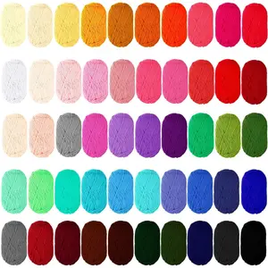 50 Rolls  Yarn Skeins Bulk Assorted Soft 4390 Multicolor Crochet Yarn Mini Winter Gifts for Knitting Crocheting Adults Craft Project, 50 Colors